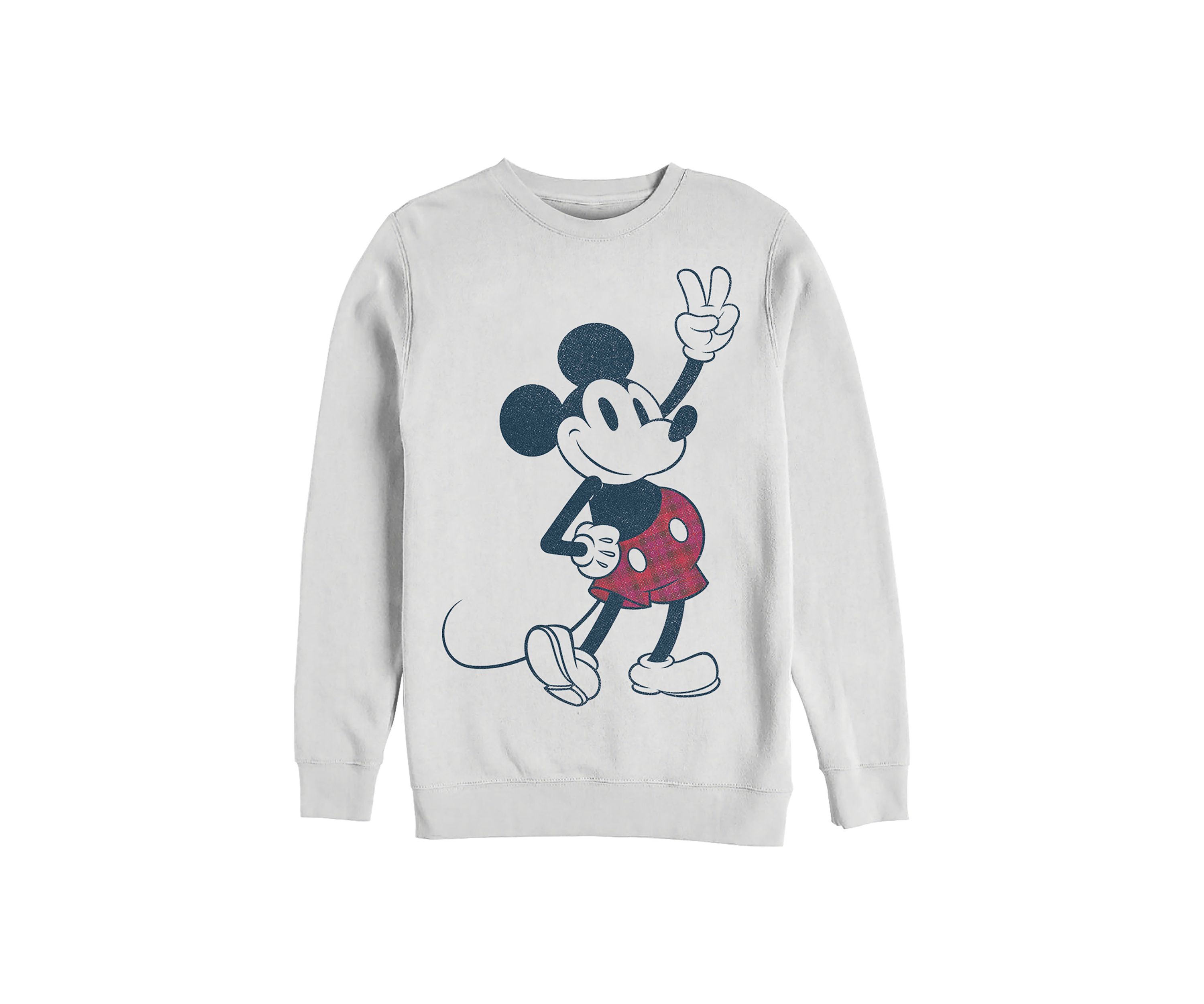 Plaid Mickey Crew Fleece Graphic Sweatshirt