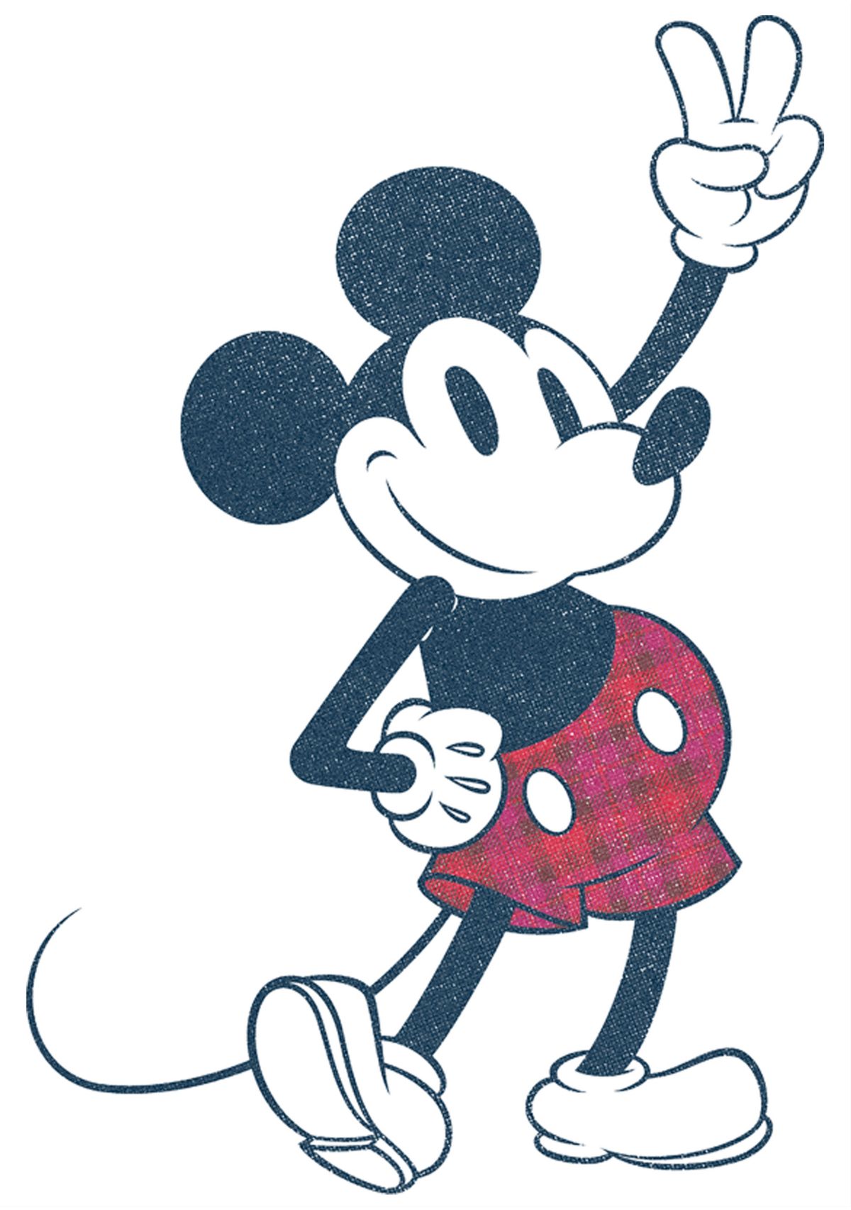 Plaid Mickey Crew Fleece Graphic Sweatshirt