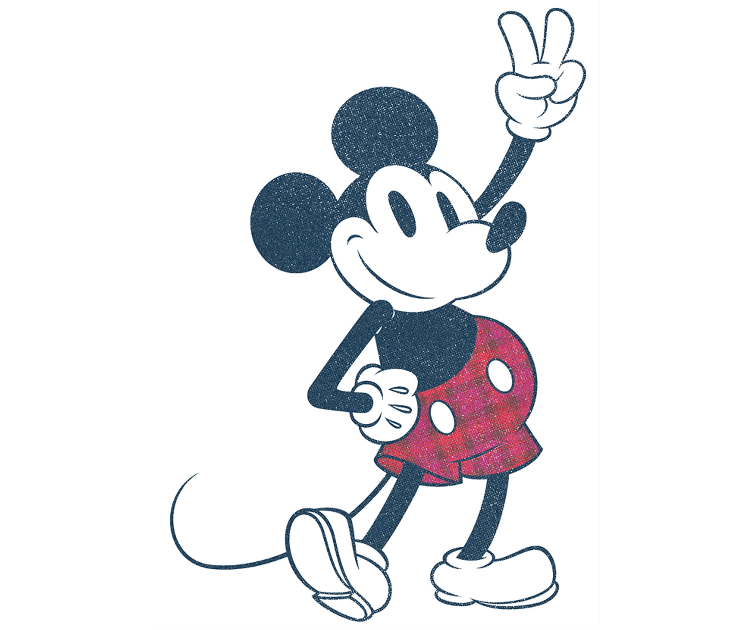 Plaid Mickey Crew Fleece Graphic Sweatshirt