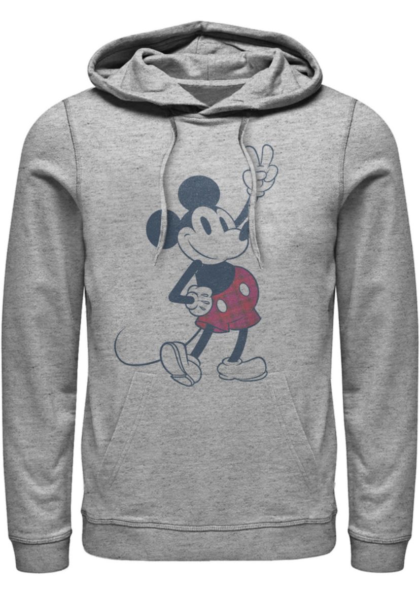 Plaid Mickey Graphic Fleece Hoodie