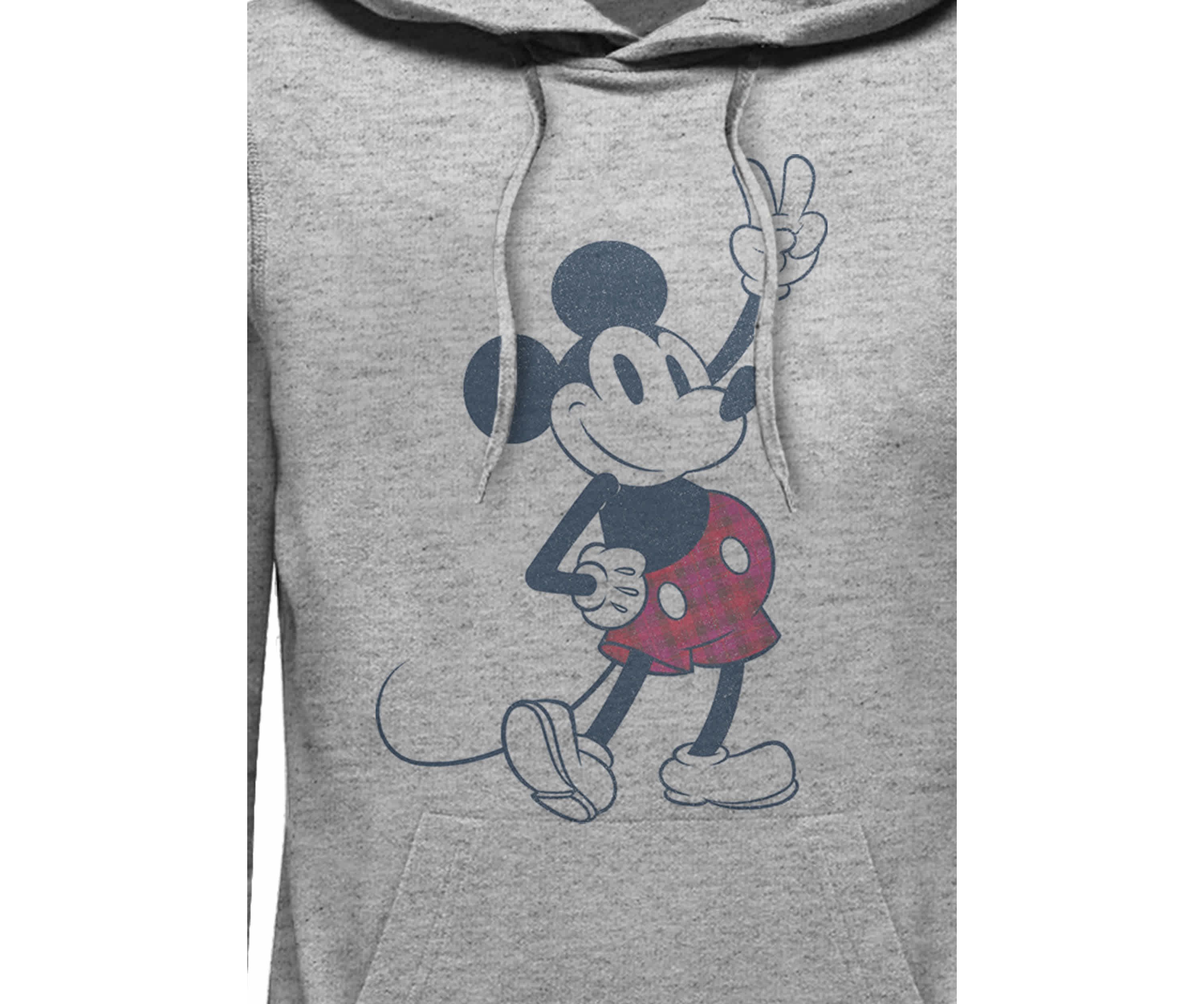 Plaid Mickey Graphic Fleece Hoodie