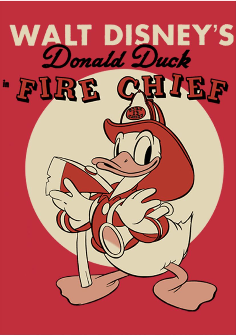 Vintage Fireman Donald Crew Fleece Graphic Sweatshirt