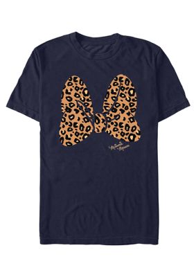 Disney Men's Animal Print Bow Graphic T-Shirt, Navy Blue, 3XL