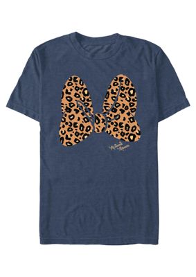 Disney Men's Animal Print Bow Graphic T-Shirt, Navy Blue, 3XL