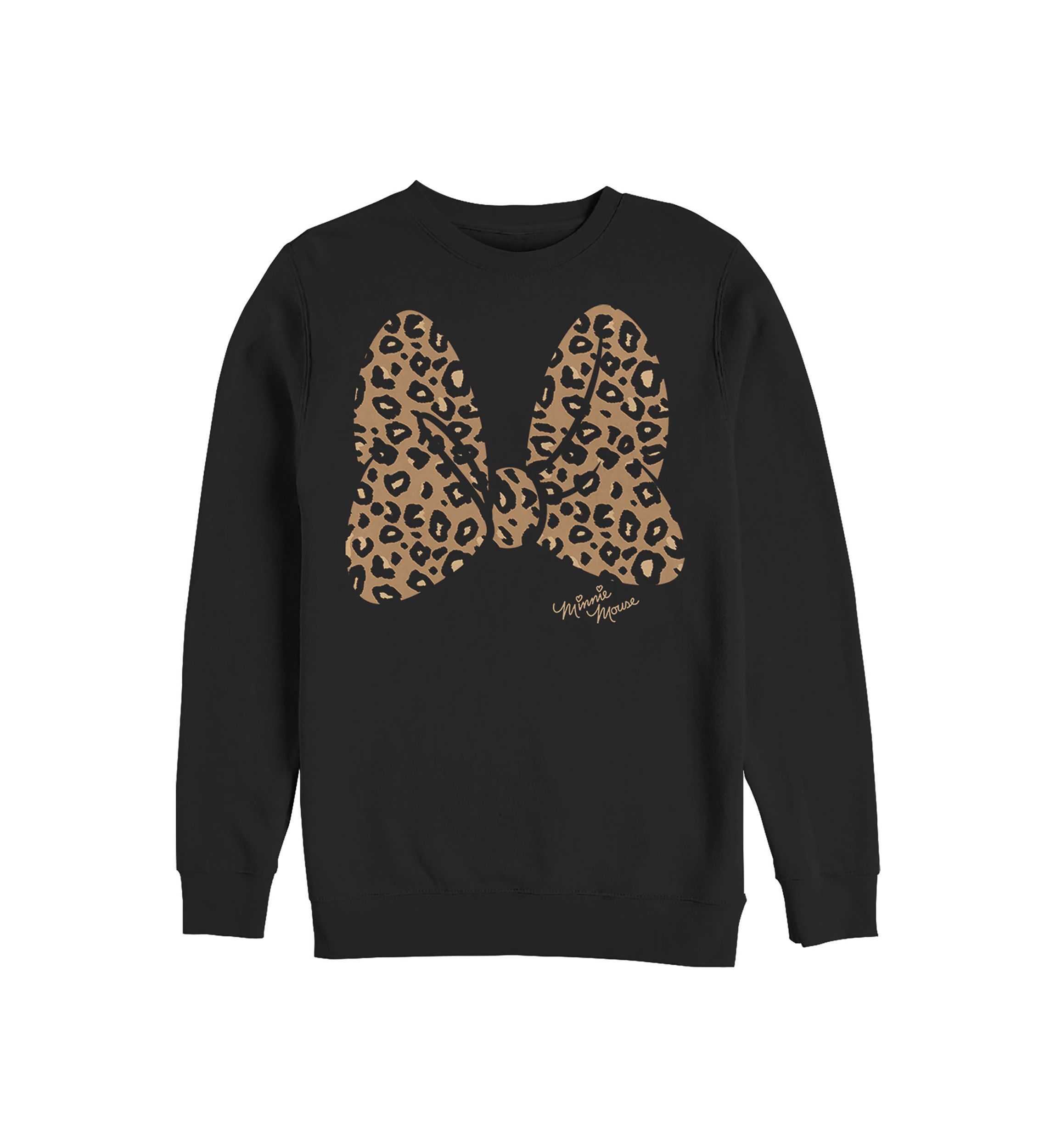 Animal Print Bow Graphic Crew Fleece Sweatshirt
