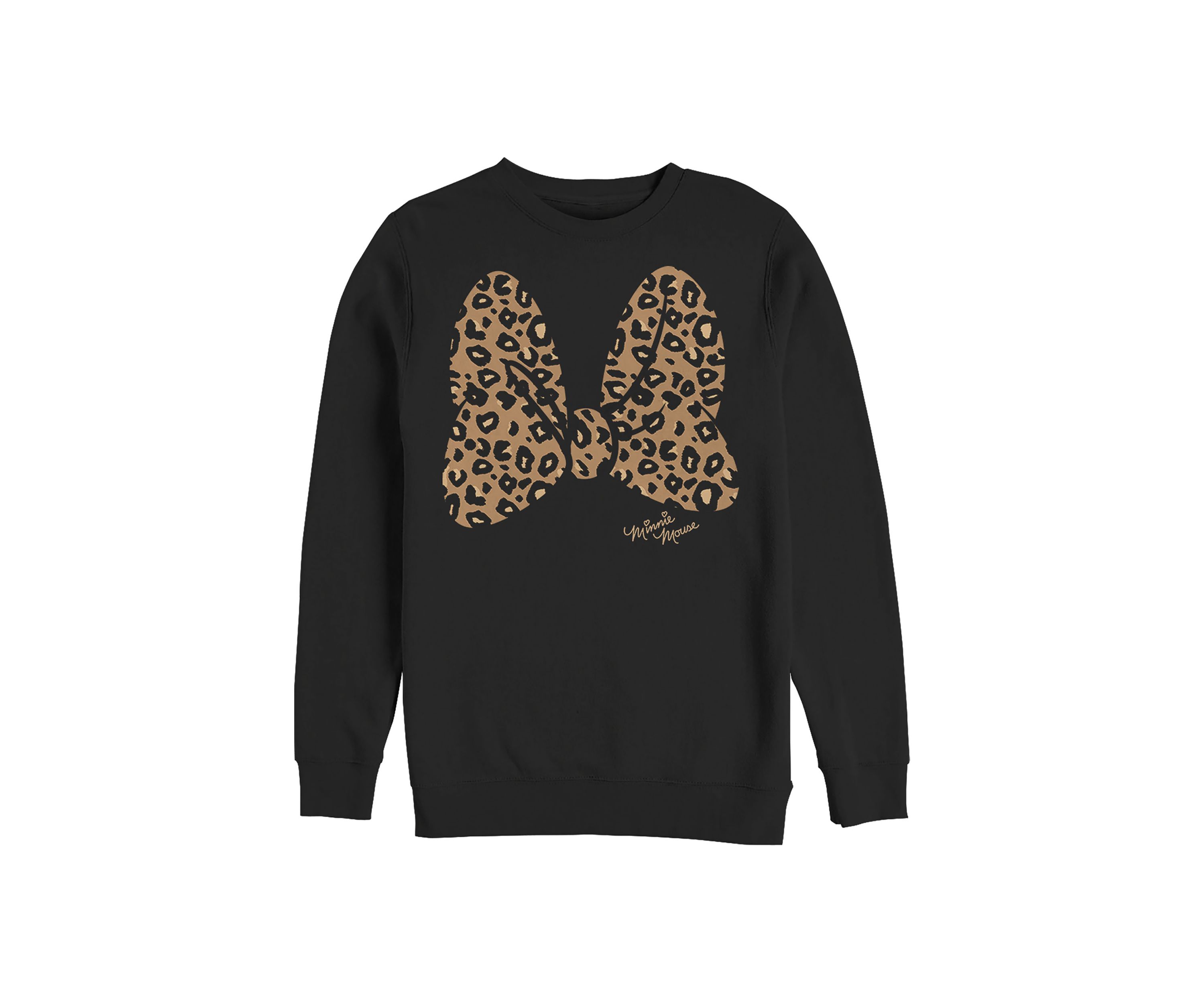 Animal Print Bow Graphic Crew Fleece Sweatshirt