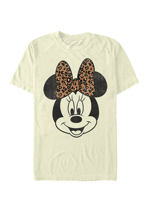 Mickey Classic Modern Minnie Face Leopard Short Sleeve