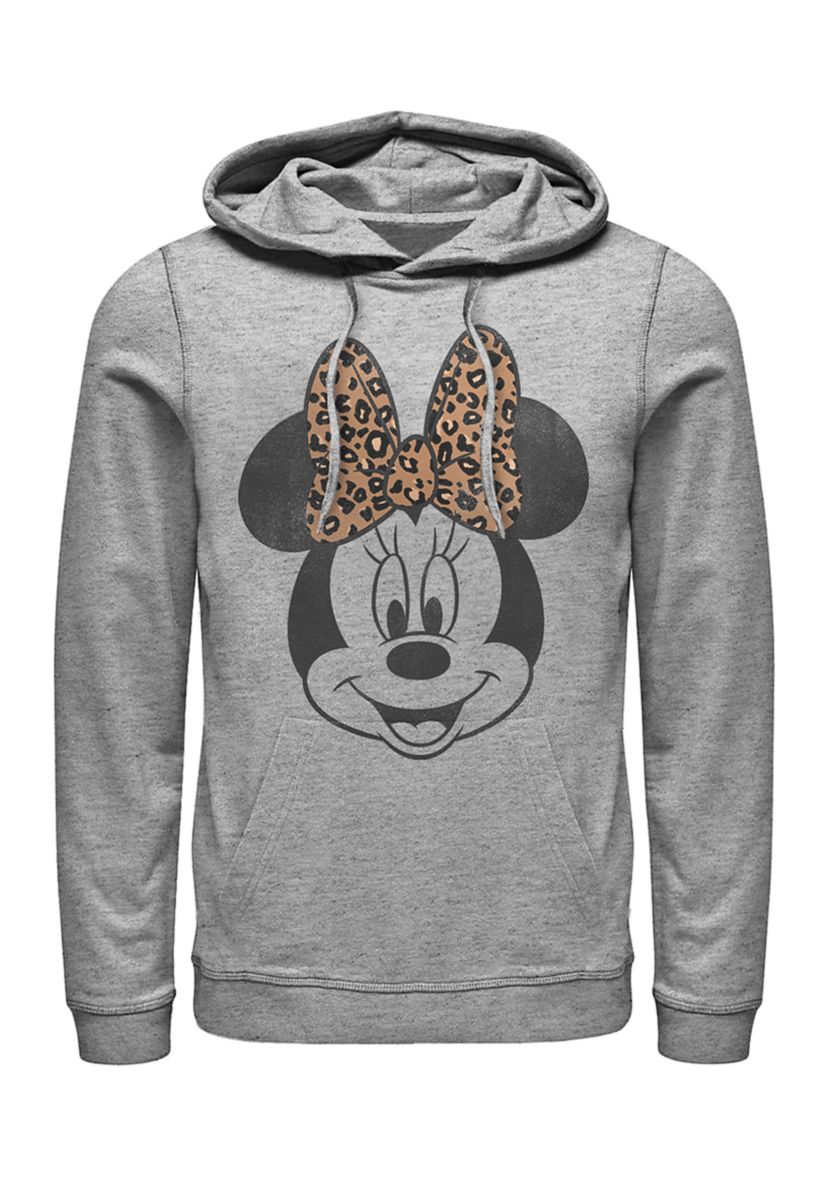 Modern Minnie Face Leopard Fleece Graphic Hoodie