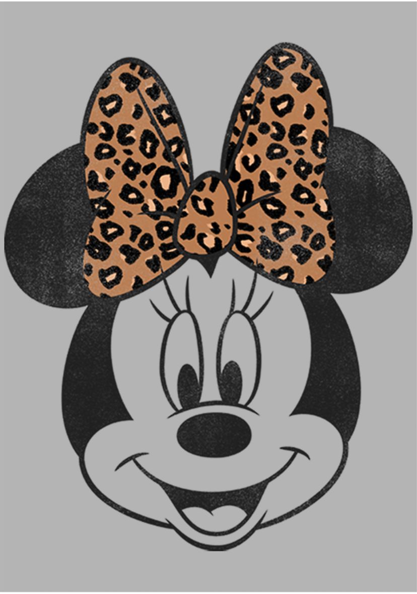 Modern Minnie Face Leopard Fleece Graphic Hoodie