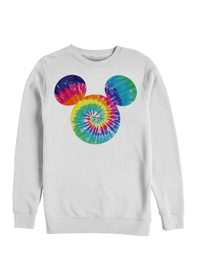  Tie Dye Fill Graphic Crew Fleece Sweatshirt