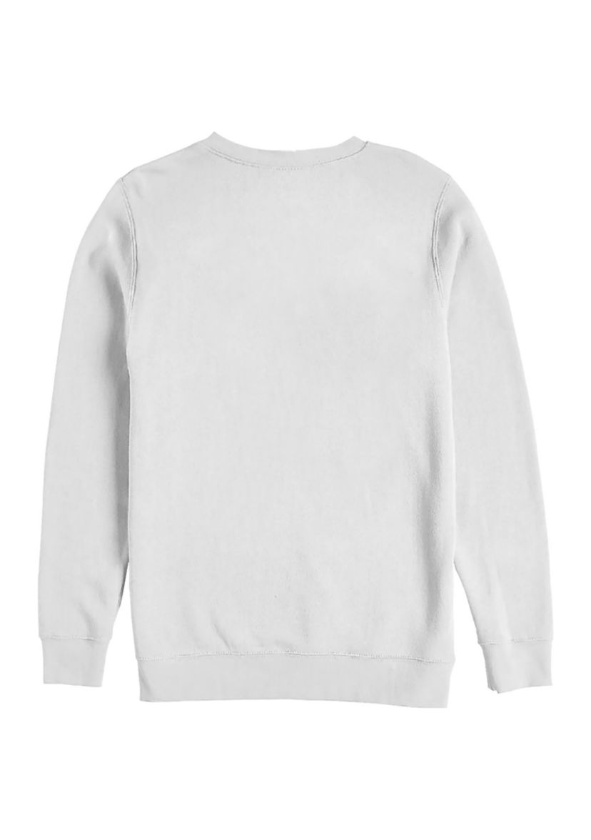  Tie Dye Fill Graphic Crew Fleece Sweatshirt