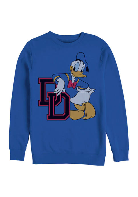 	  Mickey Classic Donald College DD Fleece Crew Graphic Sweater 
