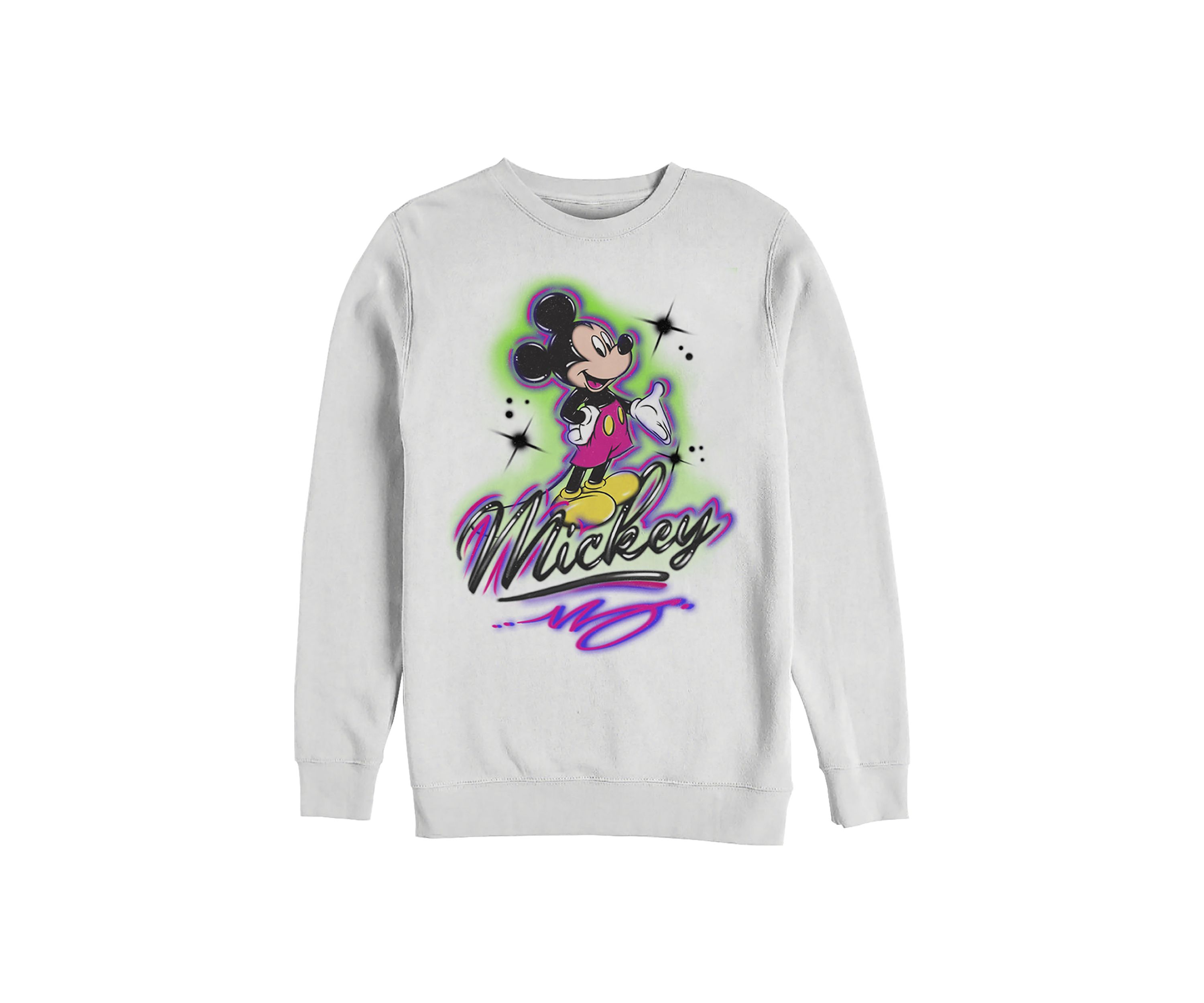 Airbrush Mickey Crew Fleece Graphic Sweatshirt