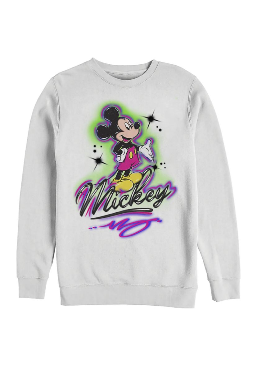Airbrush Mickey Crew Fleece Graphic Sweatshirt