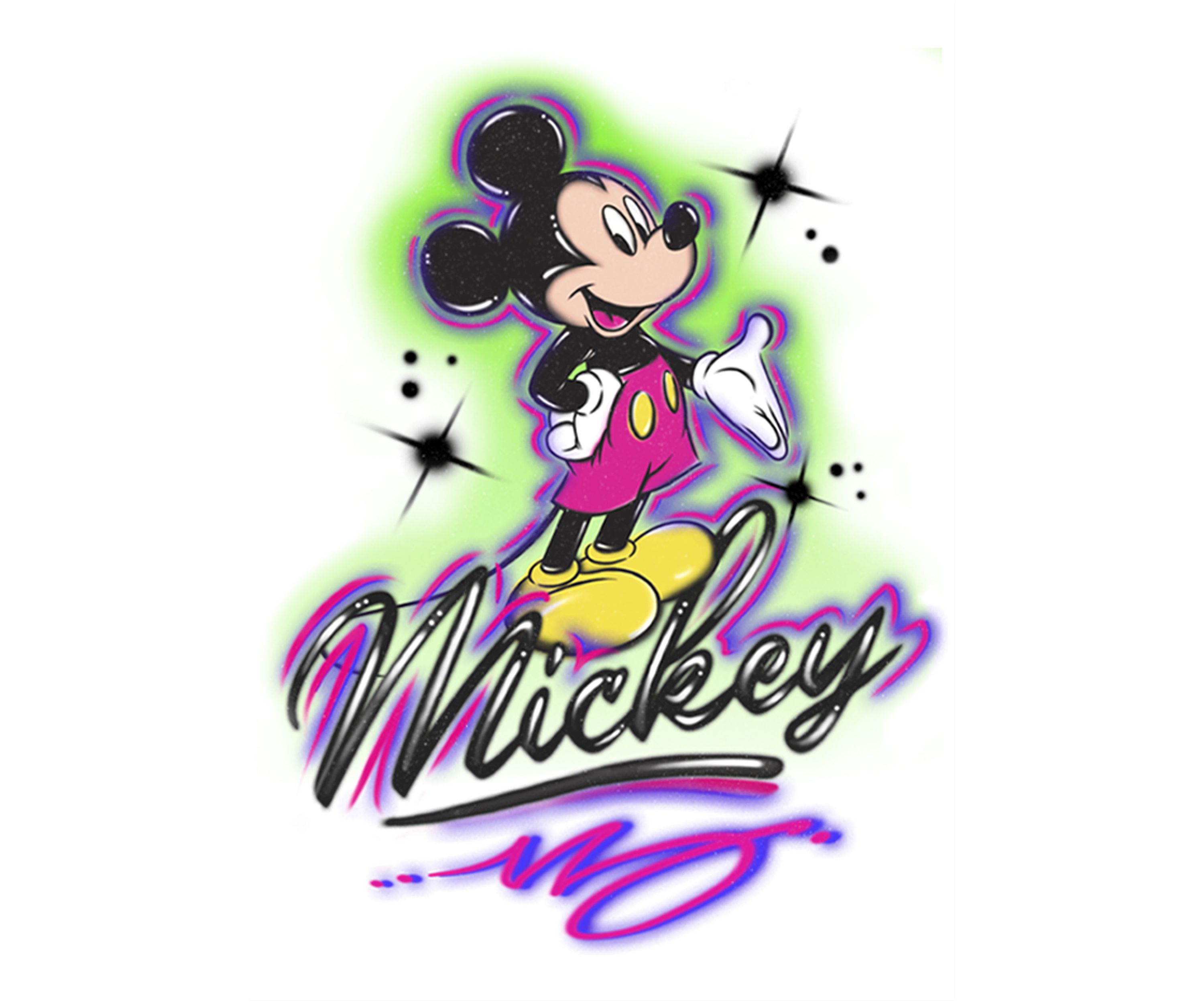 Airbrush Mickey Crew Fleece Graphic Sweatshirt