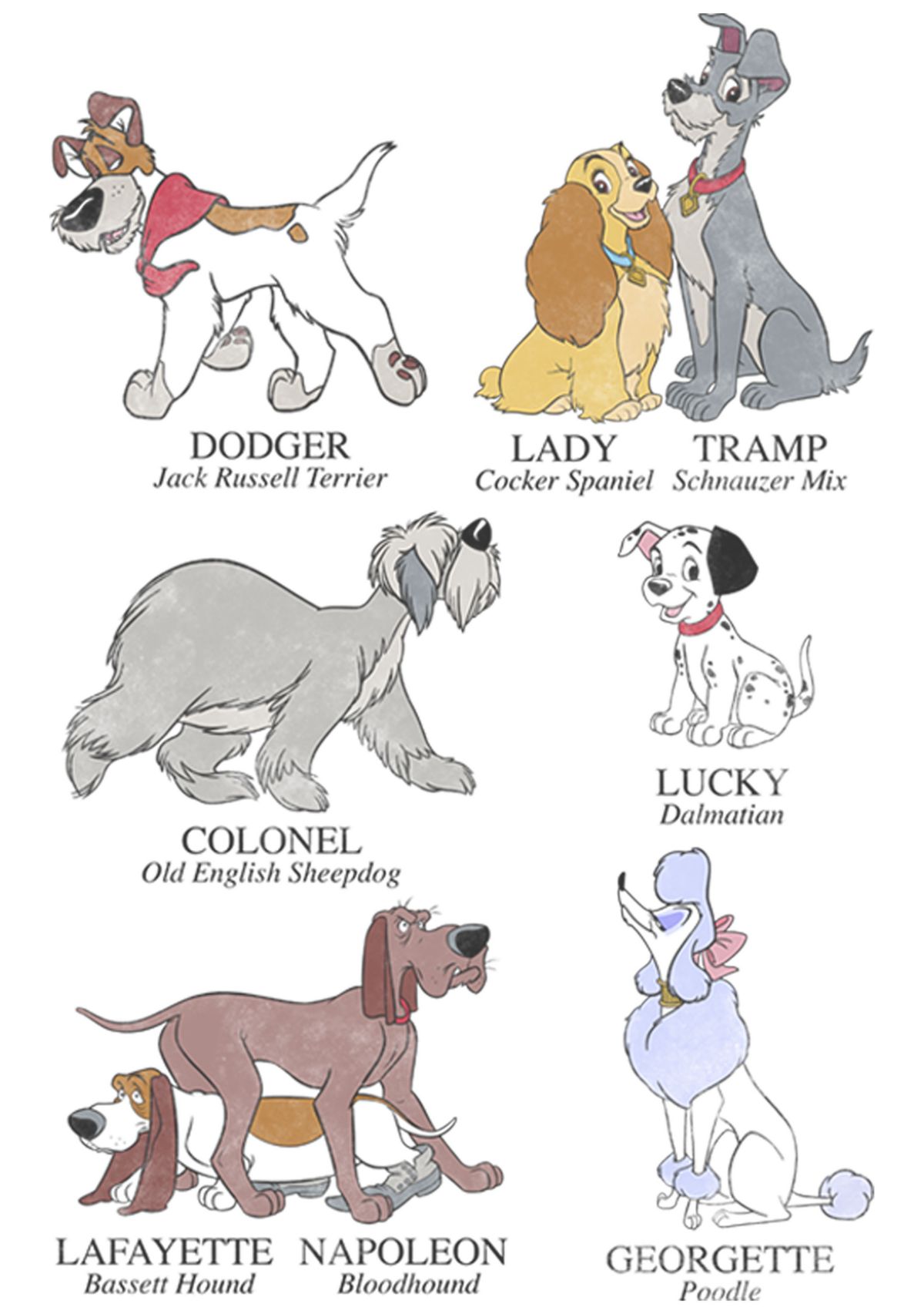  Dog Breeds Short Sleeve T-Shirt