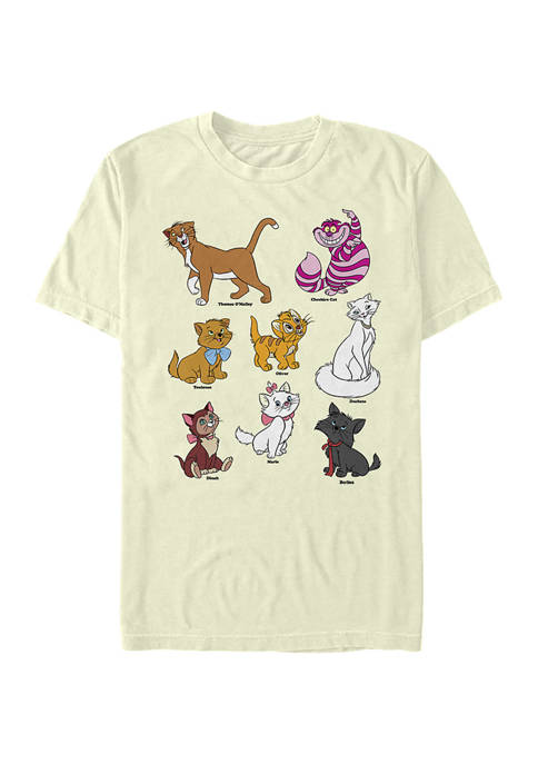 Disney® \Cats Grid Short Sleeve Graphic T-Shirt
