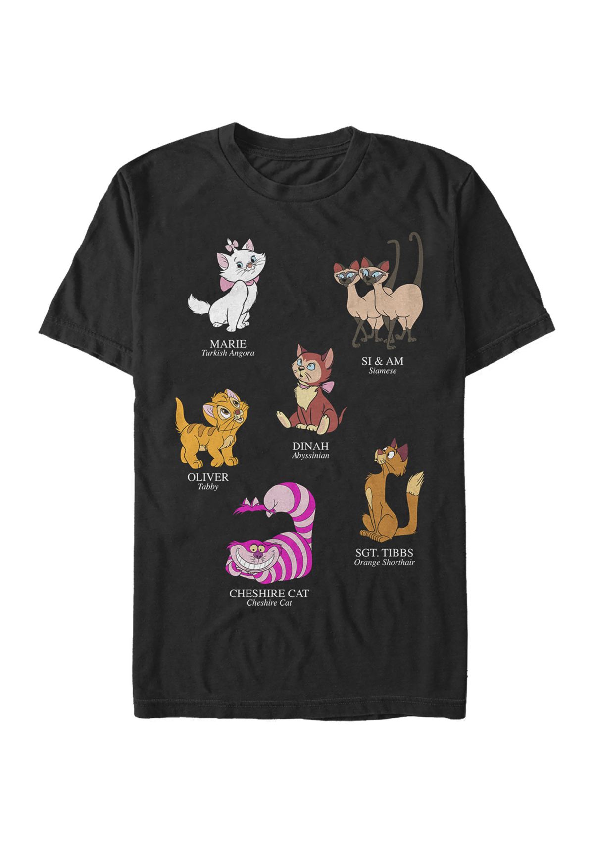Cat Breeds Short Sleeve Graphic T-Shirt