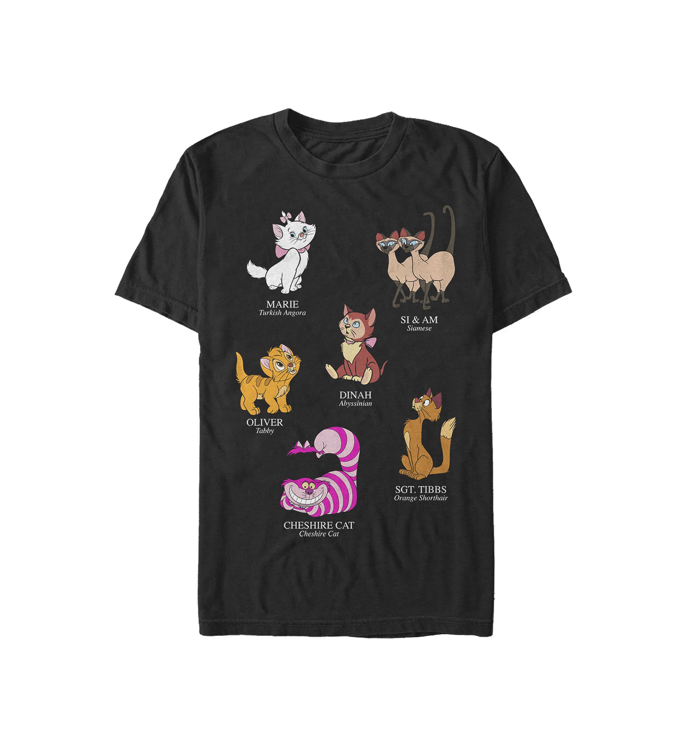 Cat Breeds Short Sleeve Graphic T-Shirt