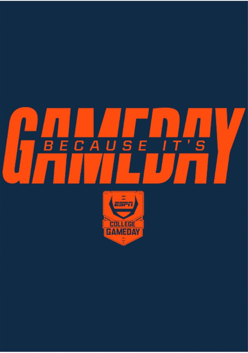 ESPN Gameday Orange Long Sleeve Crew Graphic T-Shirt