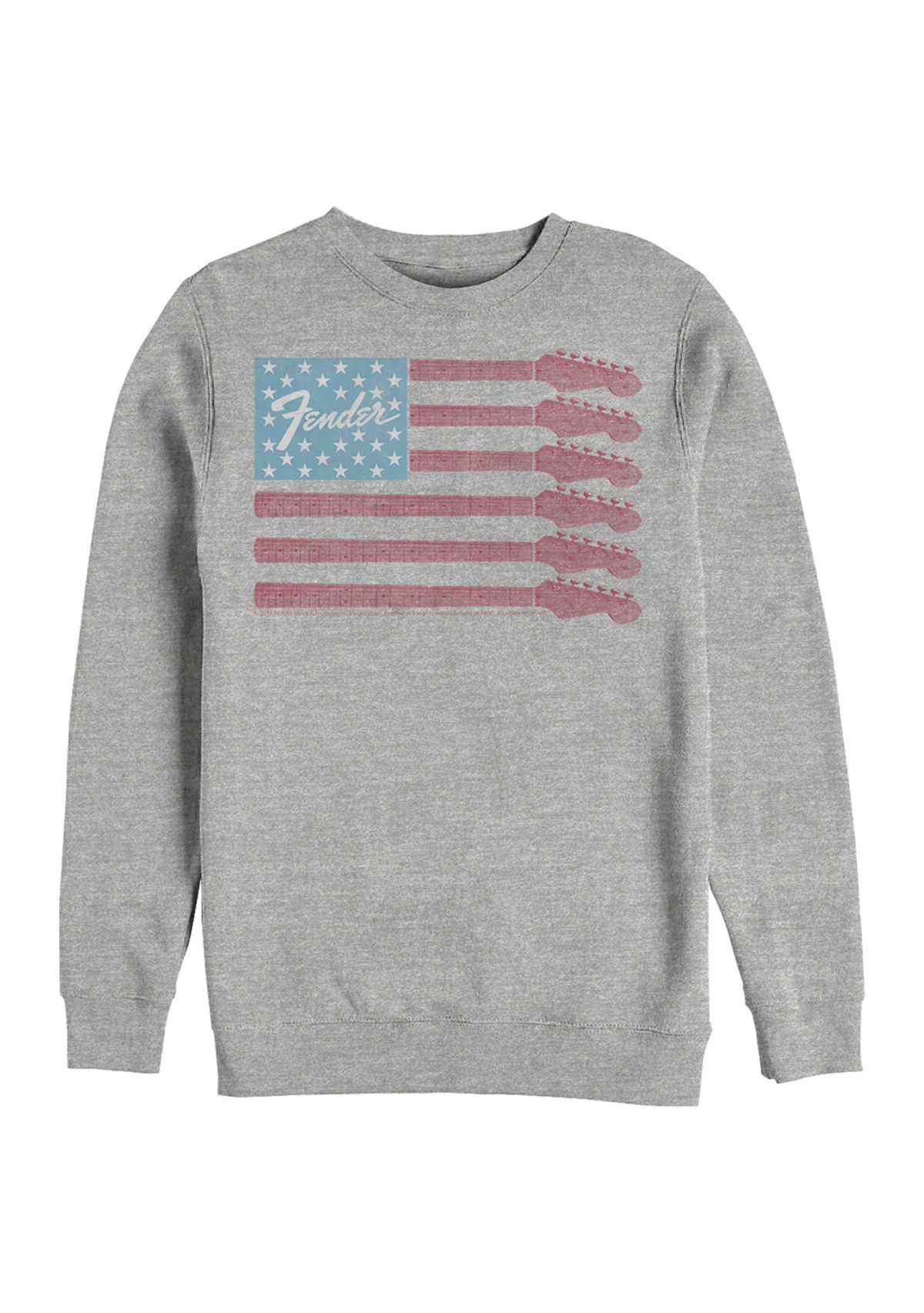 Guitar Flag Graphic Crew Fleece Sweatshirt