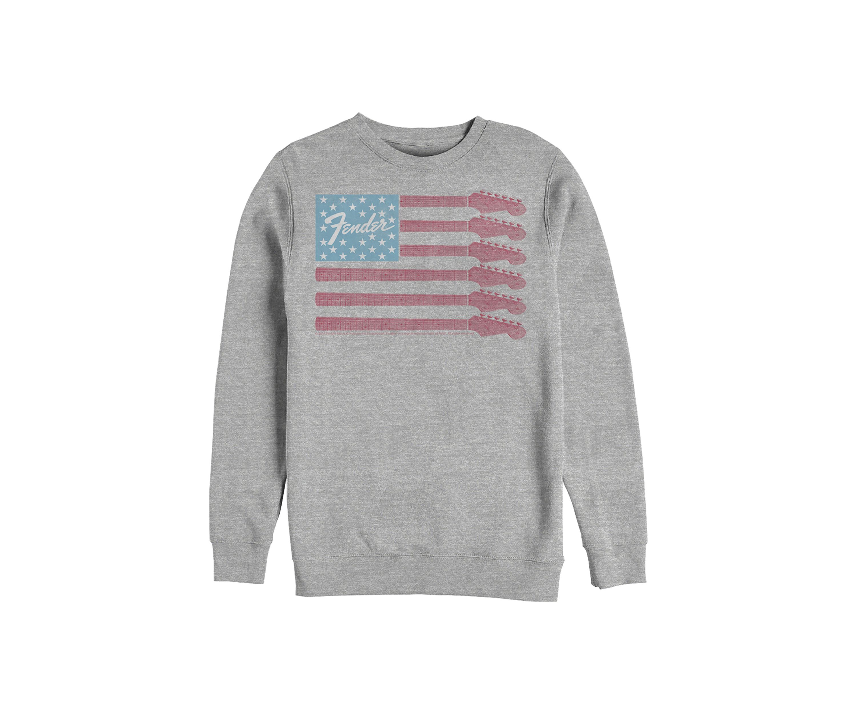 Guitar Flag Graphic Crew Fleece Sweatshirt