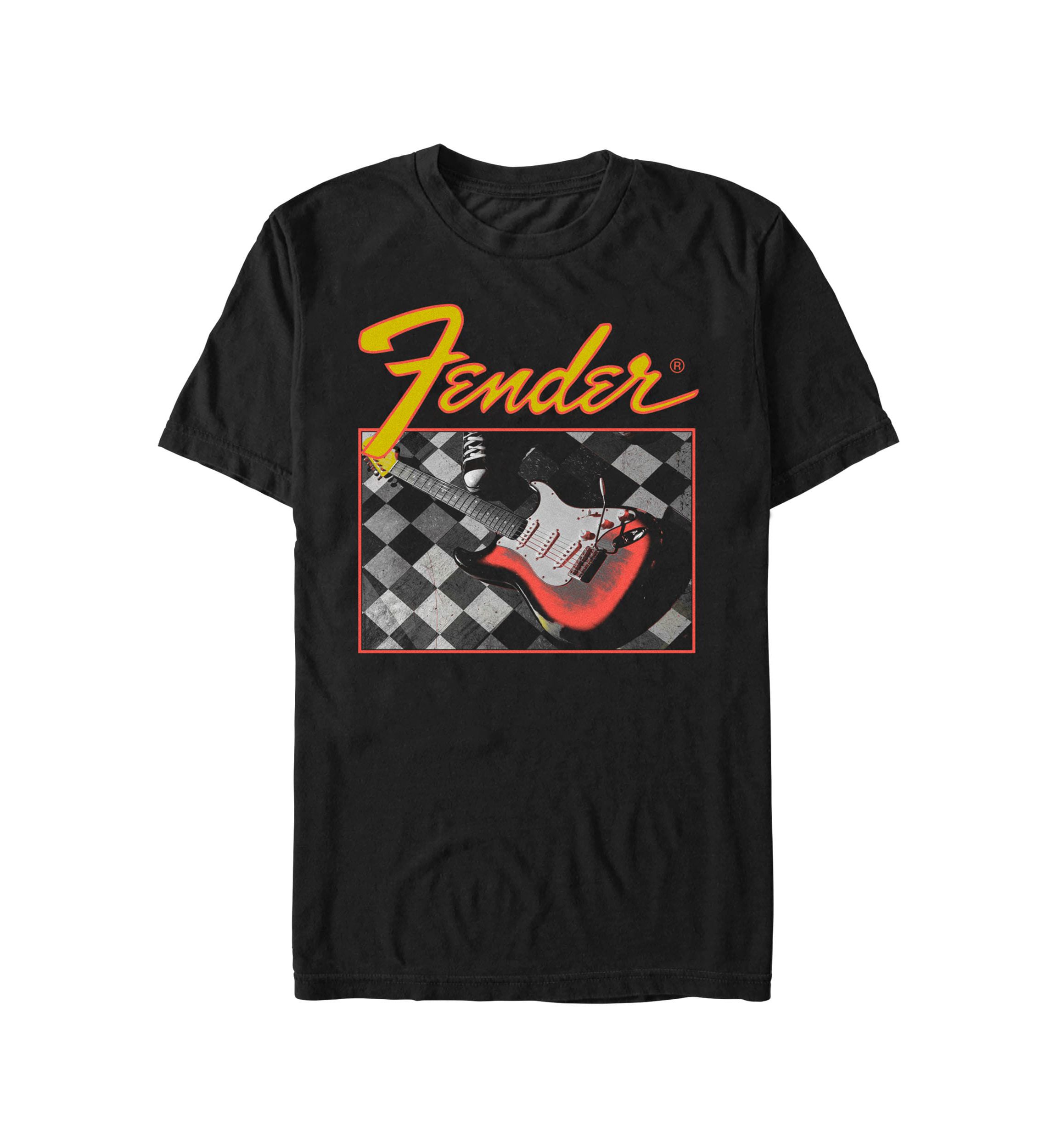 Checkered Guitar Graphic T-Shirt