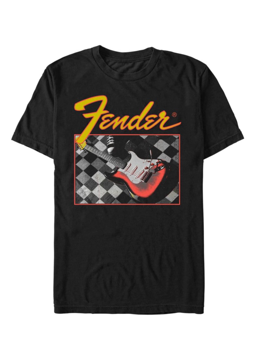 Checkered Guitar Graphic T-Shirt