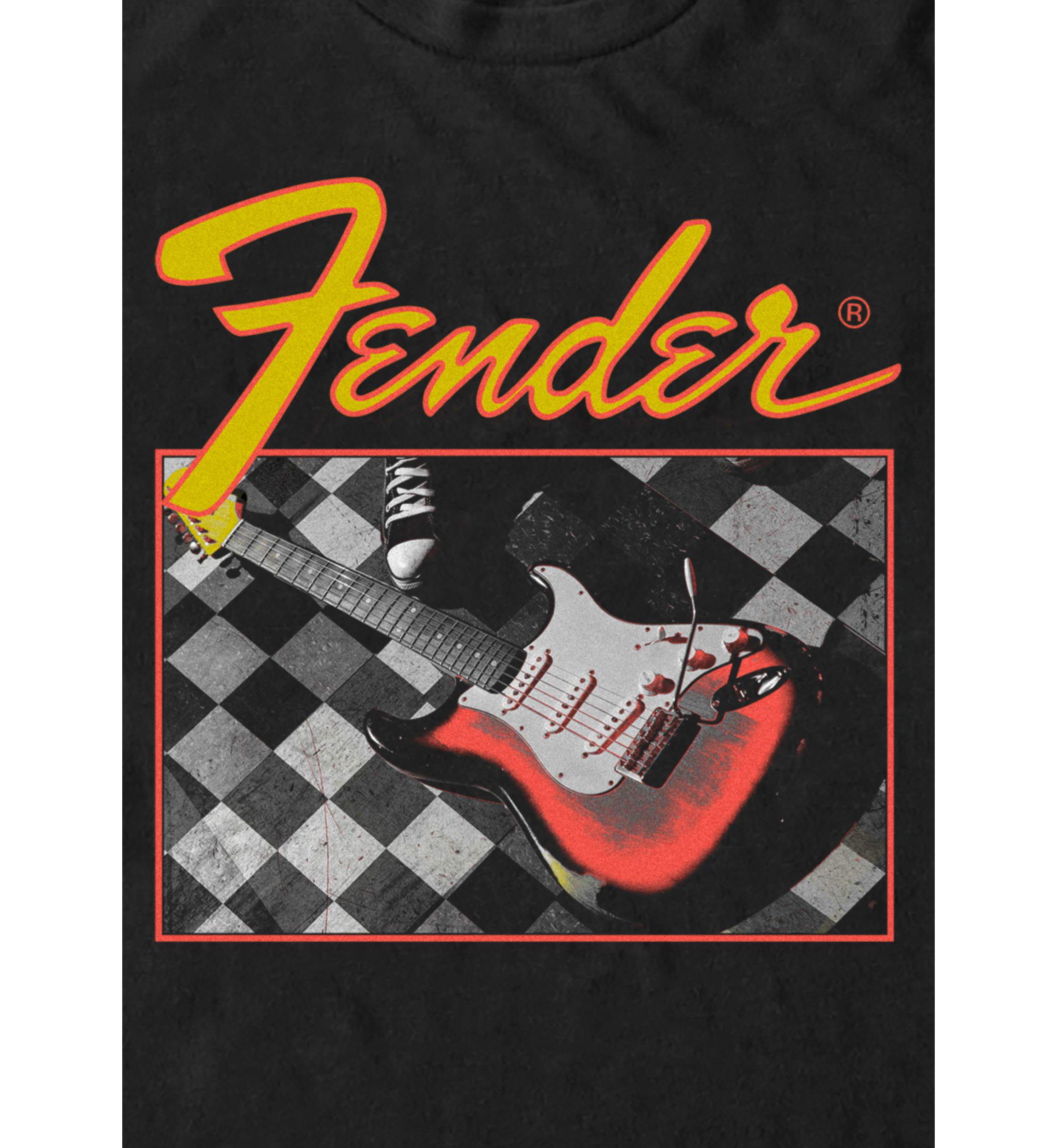 Checkered Guitar Graphic T-Shirt