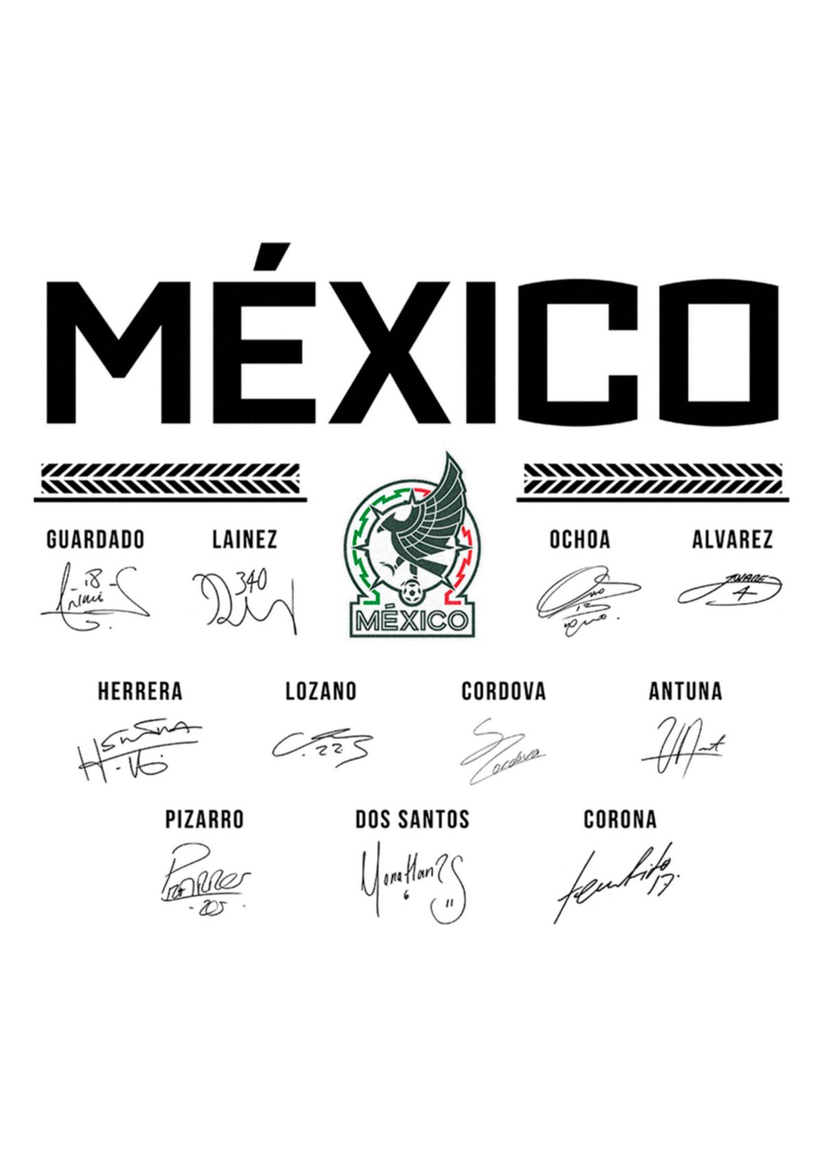 Big & Tall Mexico Soccer Signatures Graphic T-Shirt
