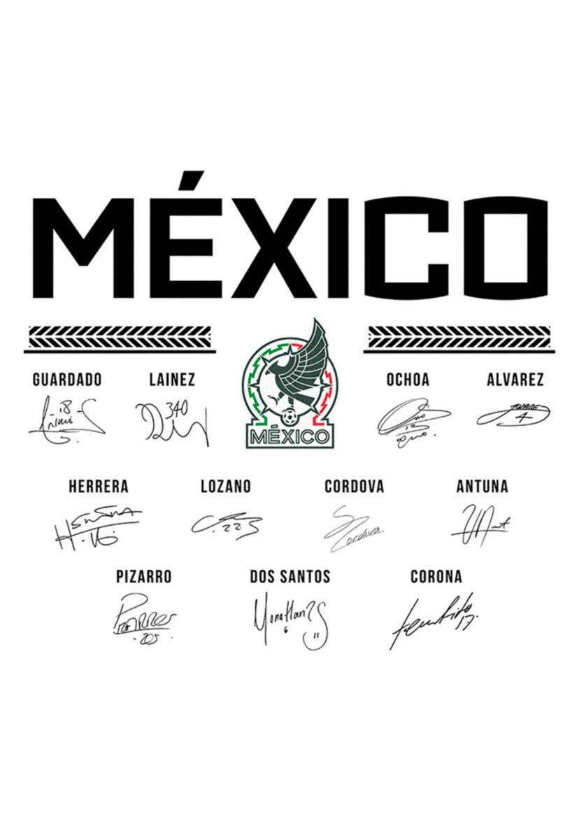 Big & Tall Mexico Soccer Signatures Graphic T-Shirt