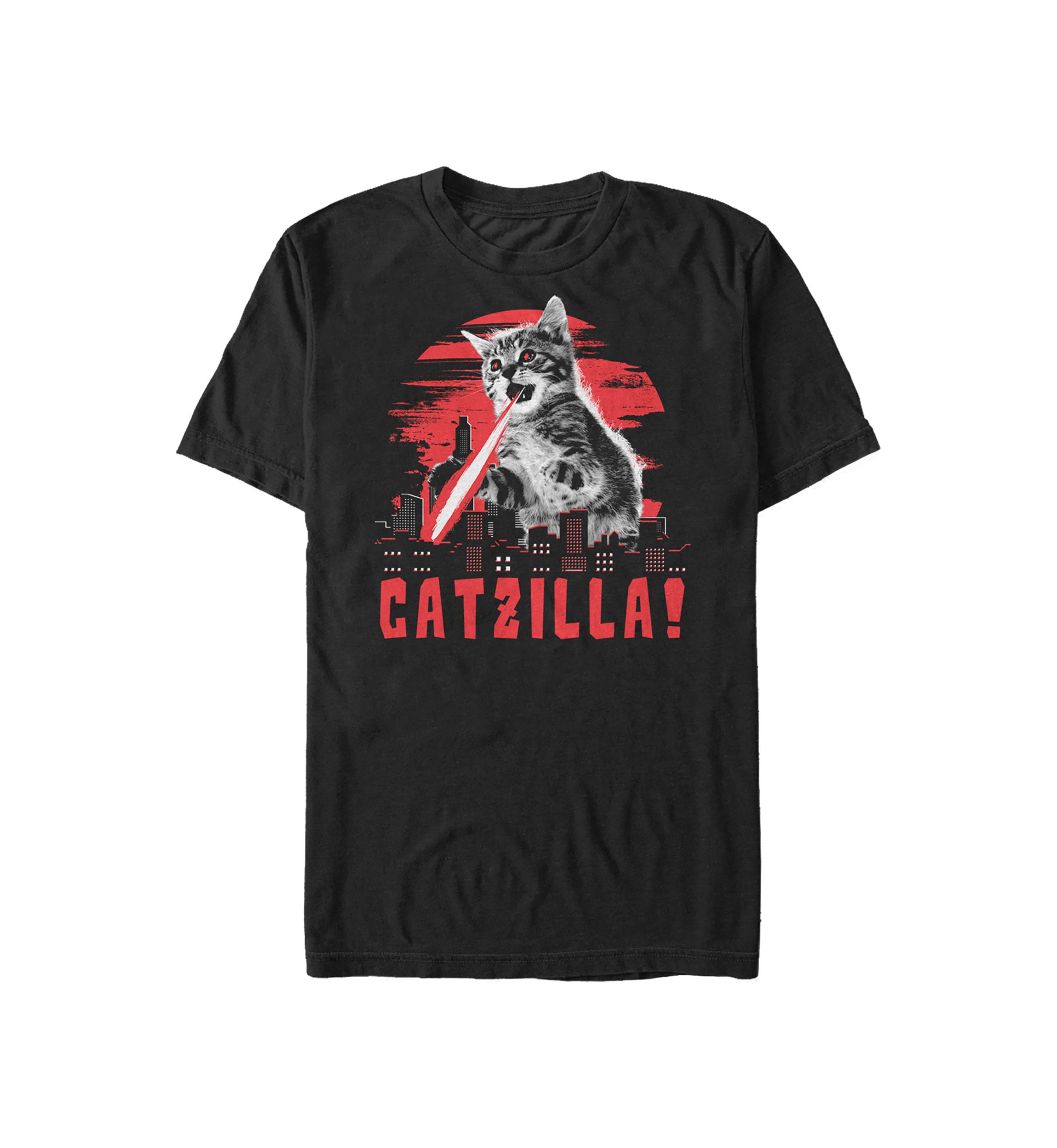 Big & Tall Generic Kitten VS City Graphic Short Sleeve T-Shirt