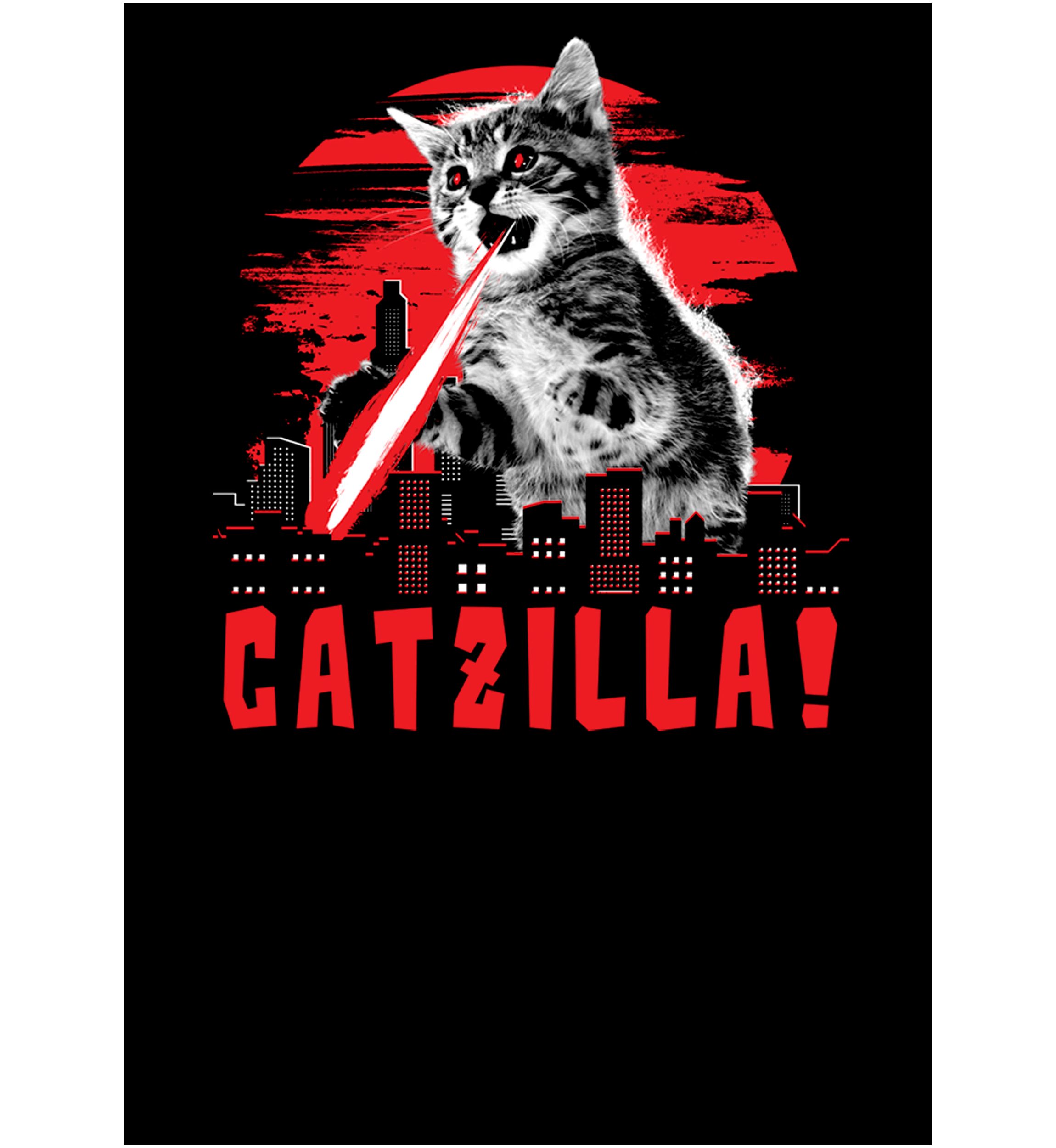 Big & Tall Generic Kitten VS City Graphic Short Sleeve T-Shirt