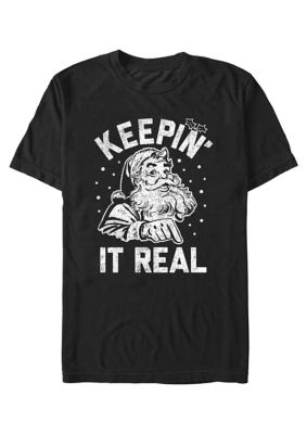 Generic Men's Keepin' It Real Graphic T-Shirt, Black, 2XL