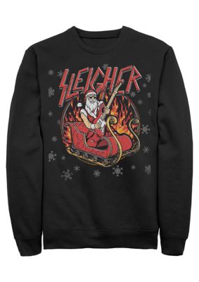 Generic Men's Sleigher Graphic Crew Fleece Sweatshirt, Black, XL