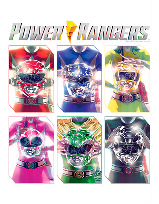 Power Rangers Holding Helmets T-Shirt