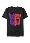 Autobot Decepticon Split Logo Spray Graphic T-Shirt