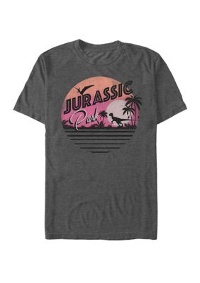 Jurassic Park Men's Sunset Dine Party Short Sleeve T-Shirt, Grey, Small