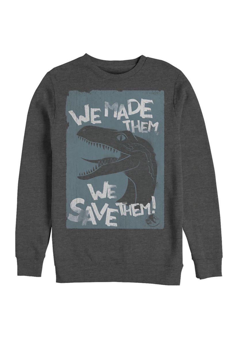 Save Em Graphic Crew Fleece Sweatshirt