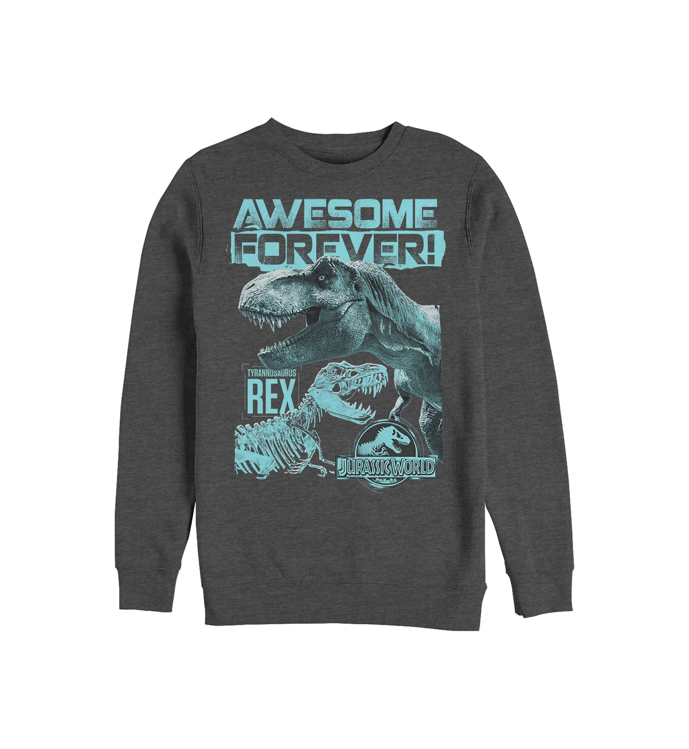 Awesome Dino Graphic Crew Fleece Sweatshirt