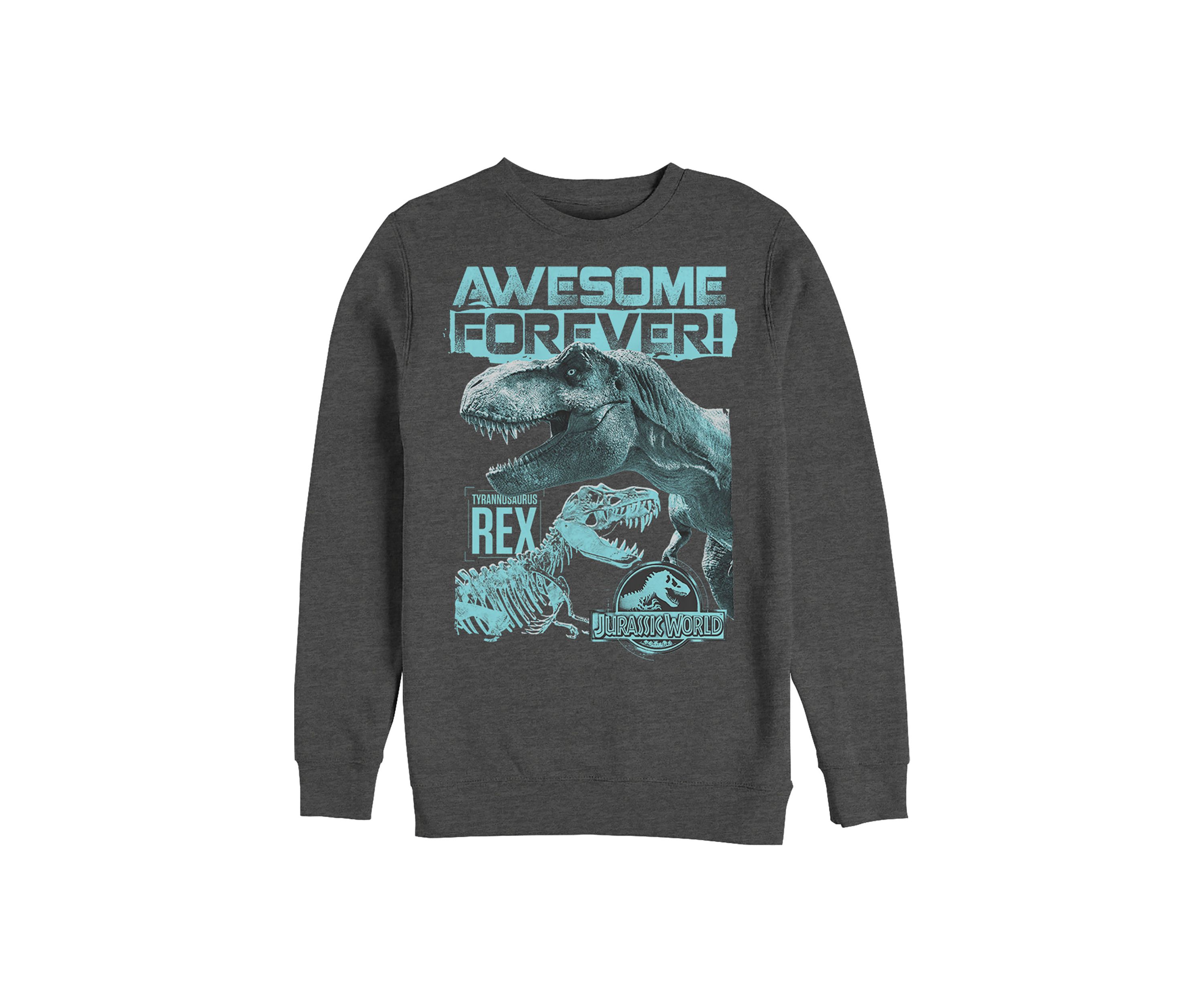 Awesome Dino Graphic Crew Fleece Sweatshirt