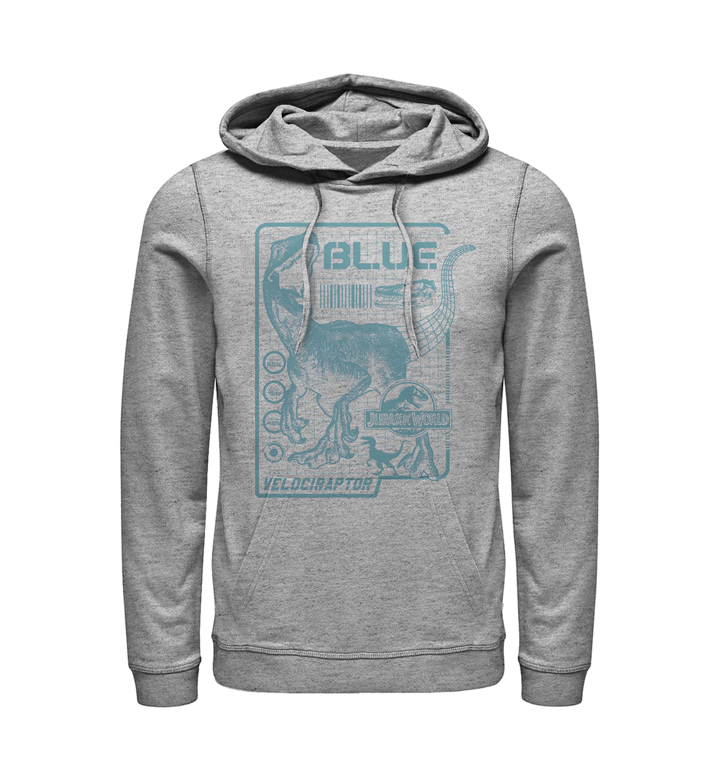 Raptor Blue Print Graphic Fleece Hoodie
