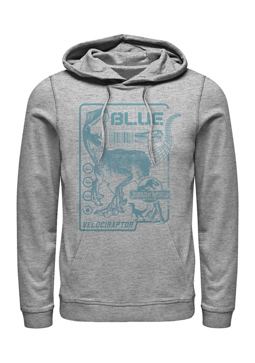 Raptor Blue Print Graphic Fleece Hoodie