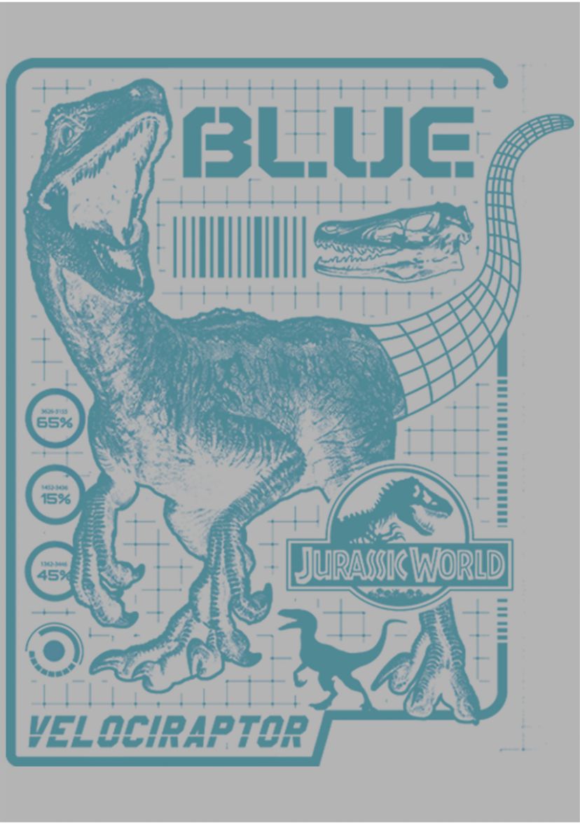 Raptor Blue Print Graphic Fleece Hoodie