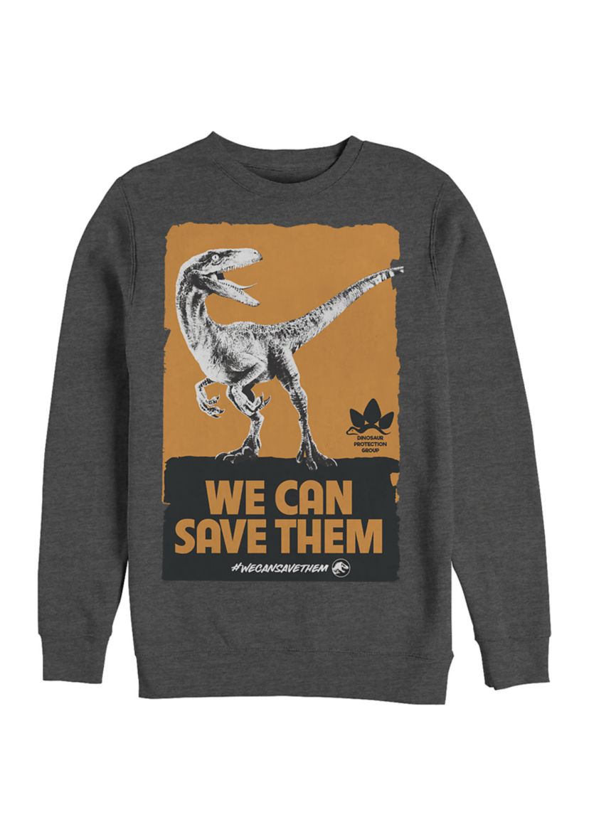 We Can Save Them Graphic Crew Fleece Sweatshirt