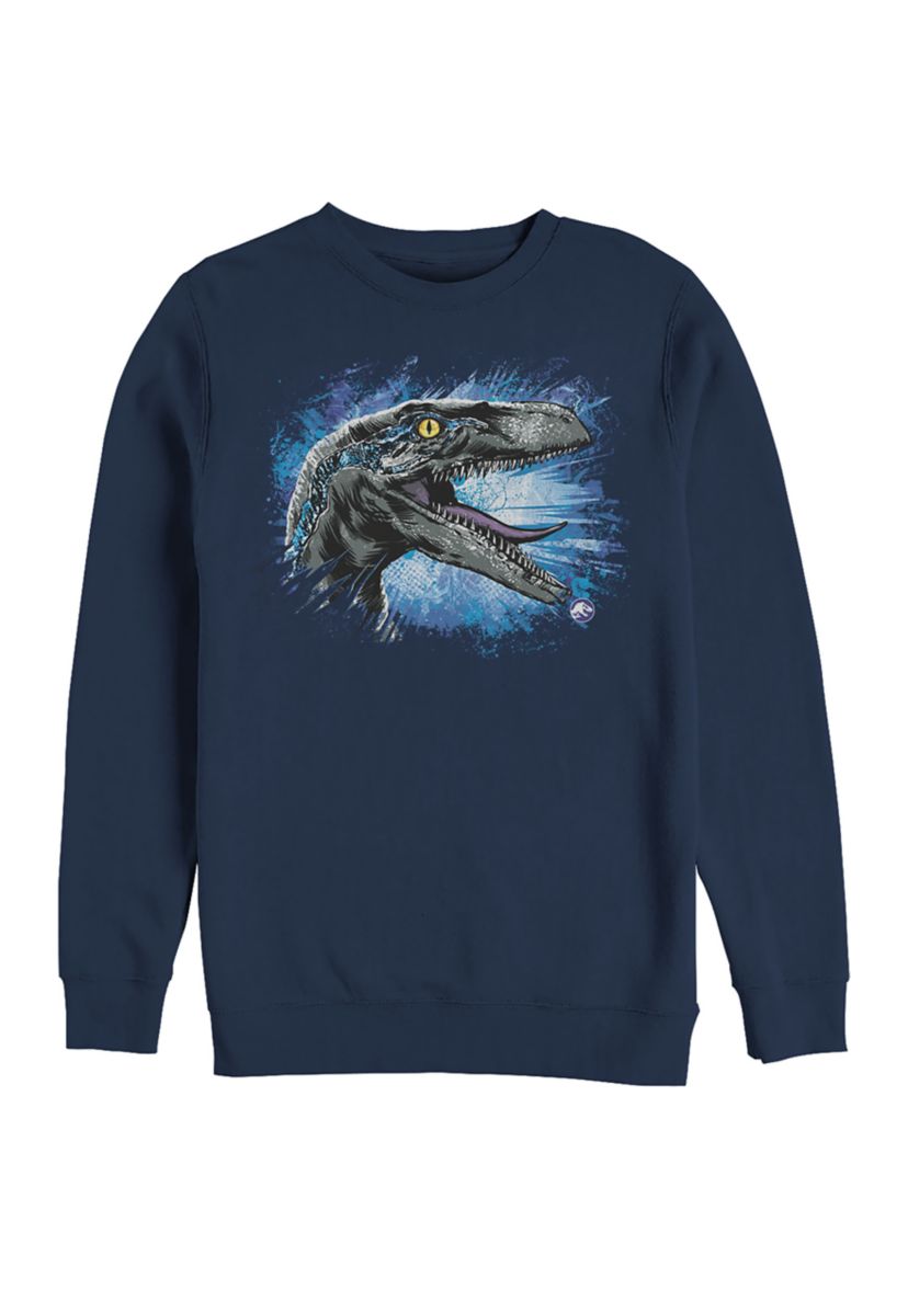 Velociraptor splat Graphic Crew Fleece Sweatshirt