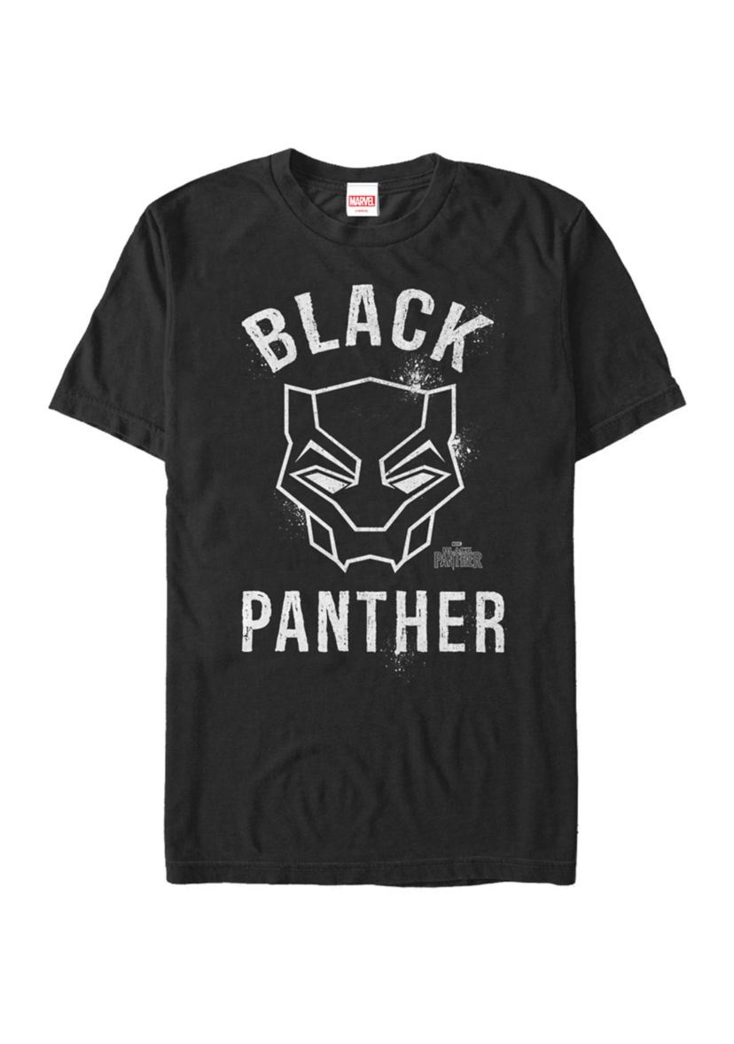 Big & Tall Black Panther Mask Outline Short Sleeve Graphic T-Shirt