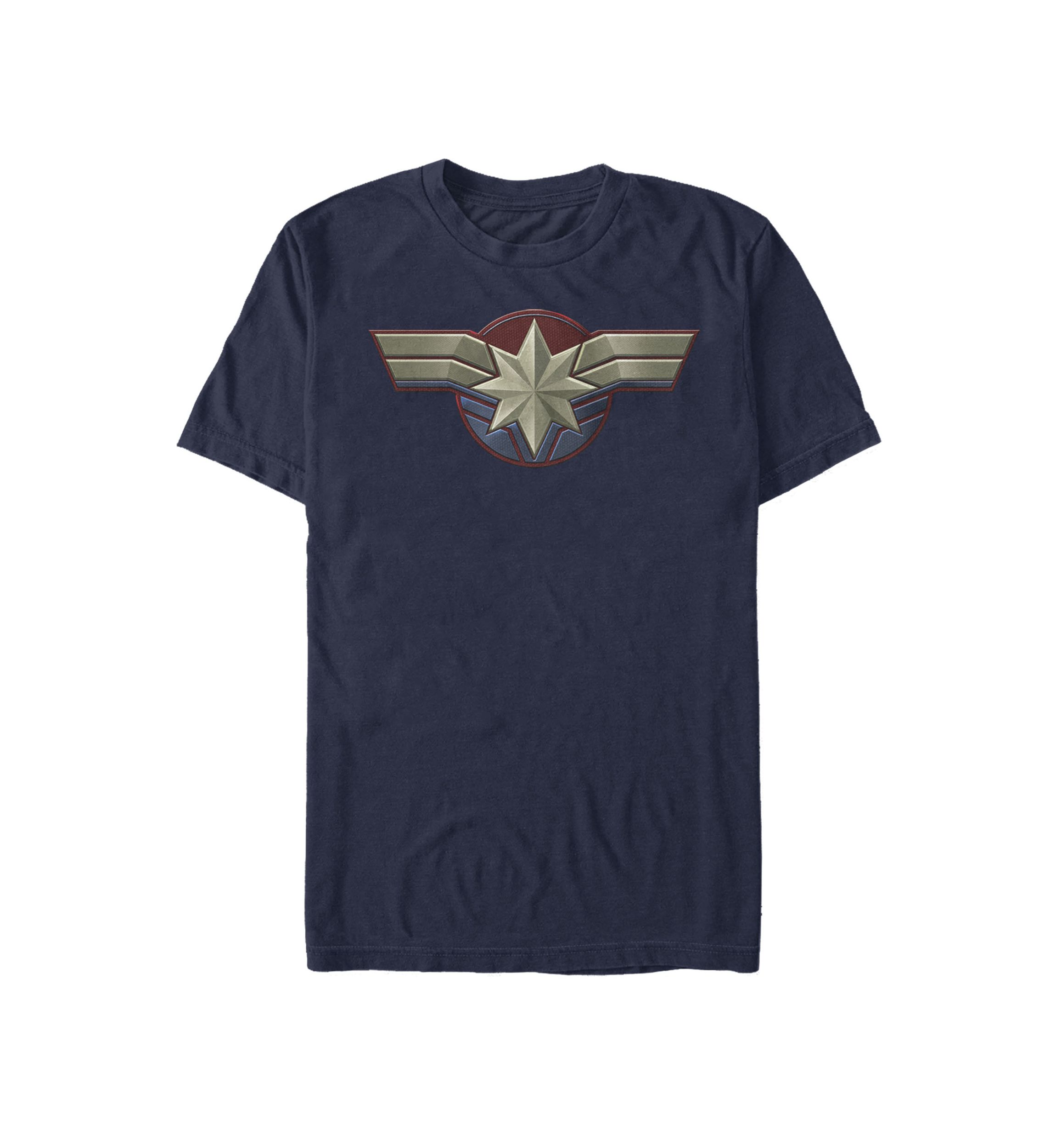 Captain Marvel Movie Chest Symbol Short Sleeve T-Shirt