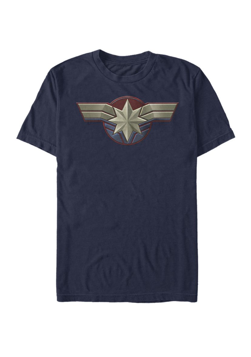 Captain Marvel Movie Chest Symbol Short Sleeve T-Shirt
