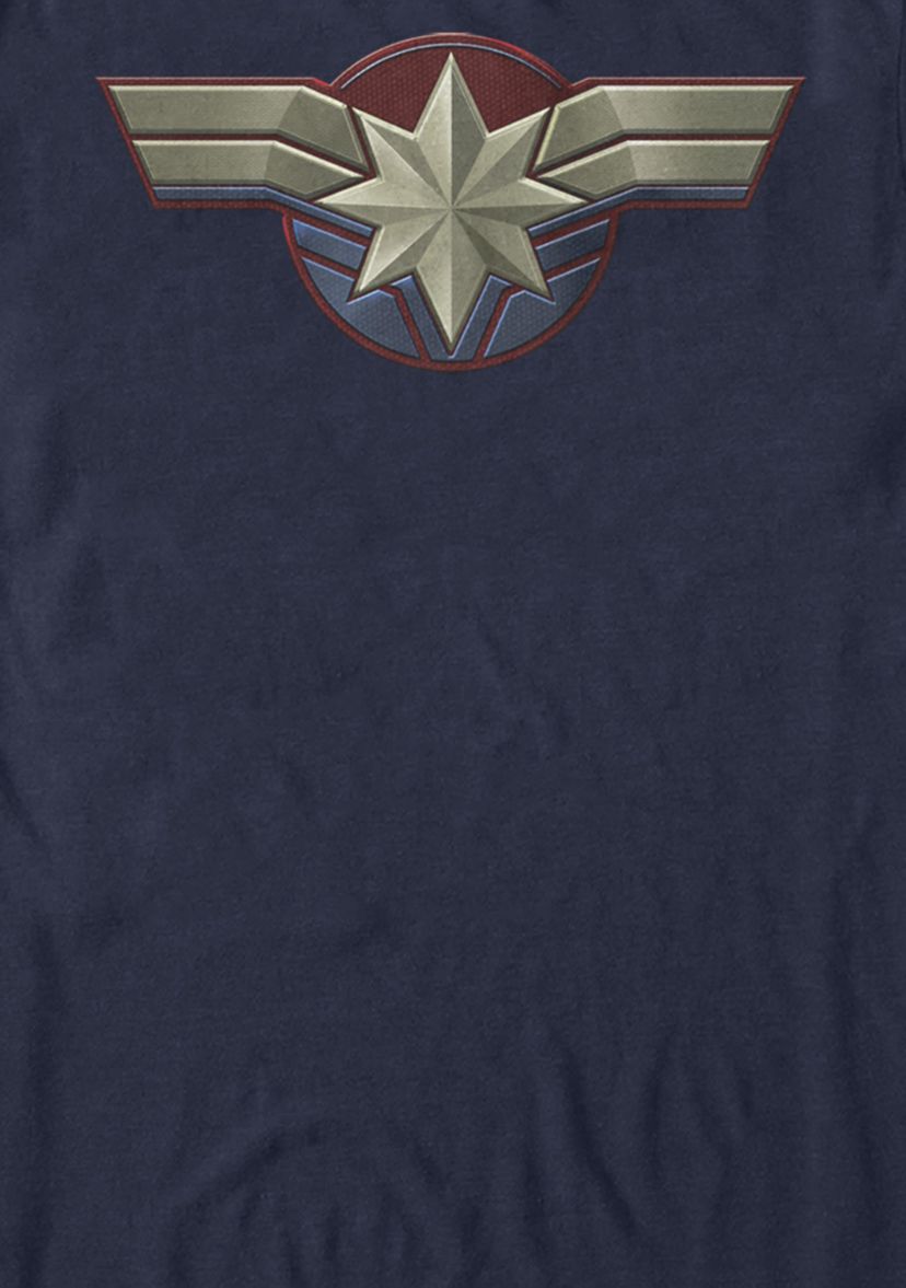 Captain Marvel Movie Chest Symbol Short Sleeve T-Shirt